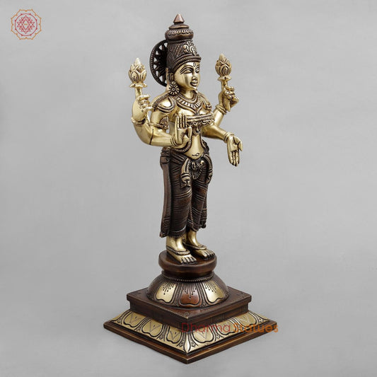 Brass lakshmi Standing, Dual tone finish 16.5”