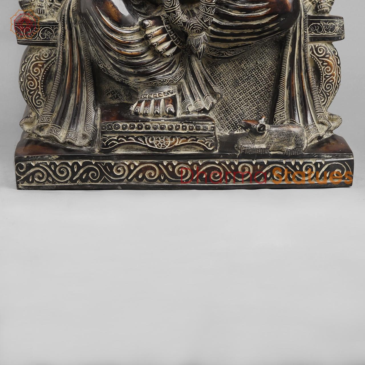 Brass Raja Ganesh, Antique finish 24”