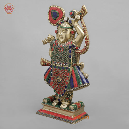 Brass Srinath ji Fine, Stone work 16.5”