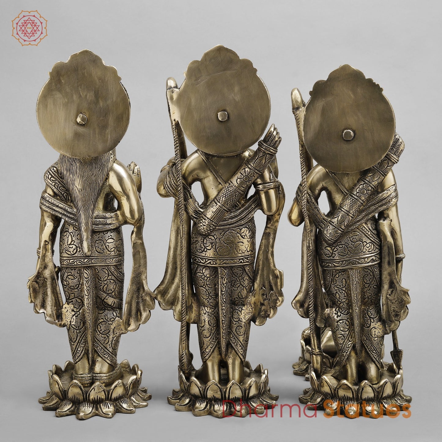 Brass Ram Darbar on Lotus Base, Fine smooth Finish 17”