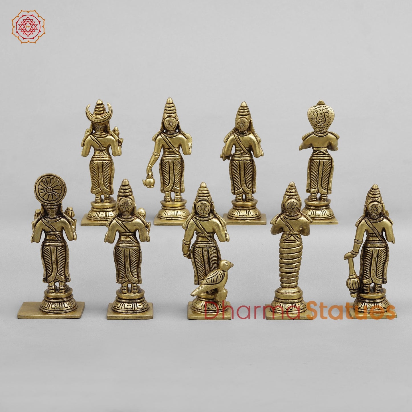 Brass Navgrah Fine, Fine Gold Finish 5.5”