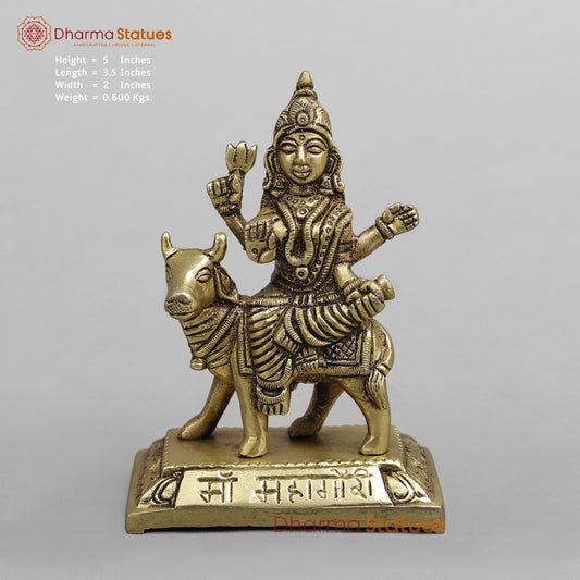 Brass Auspicious Navdurga set Fine, Gold Finish 4.5”