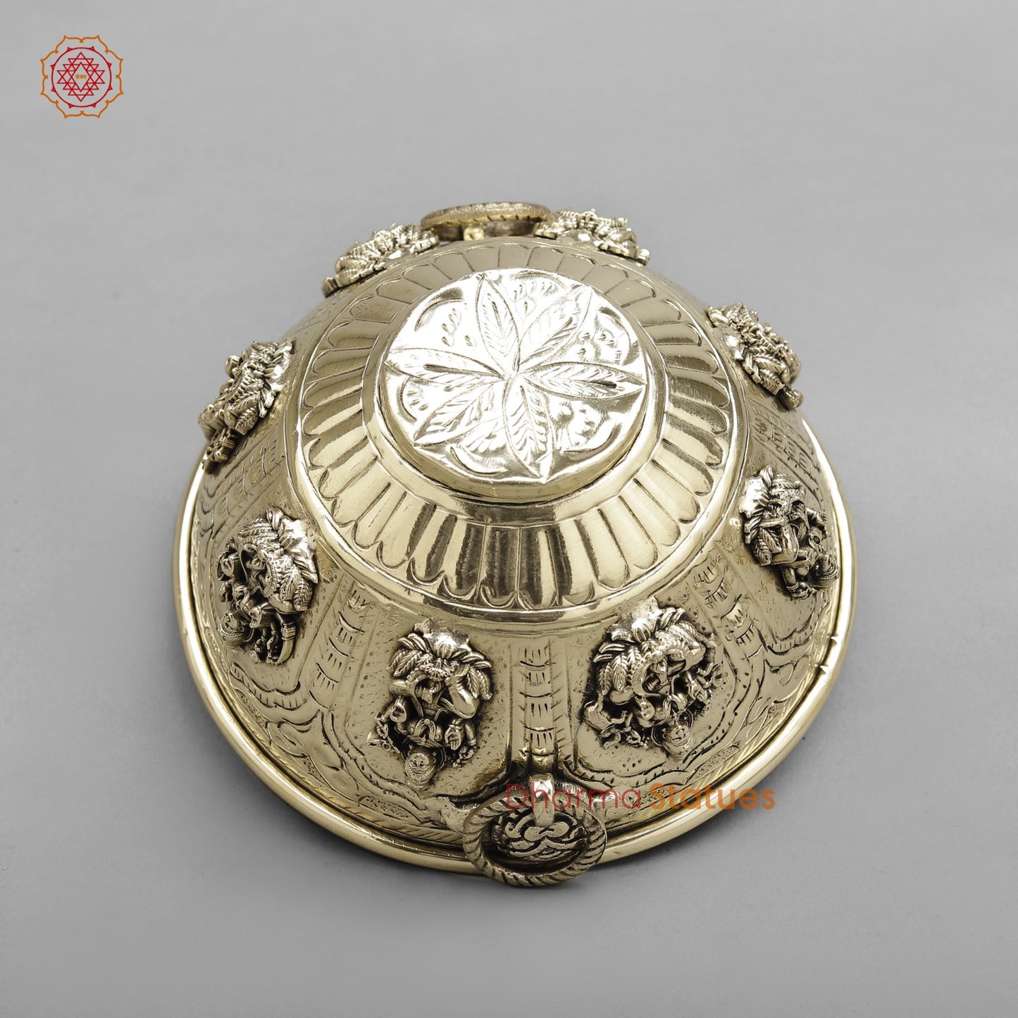 Brass Auspicious fine Ashtlakshmi Rice Bowl 6”