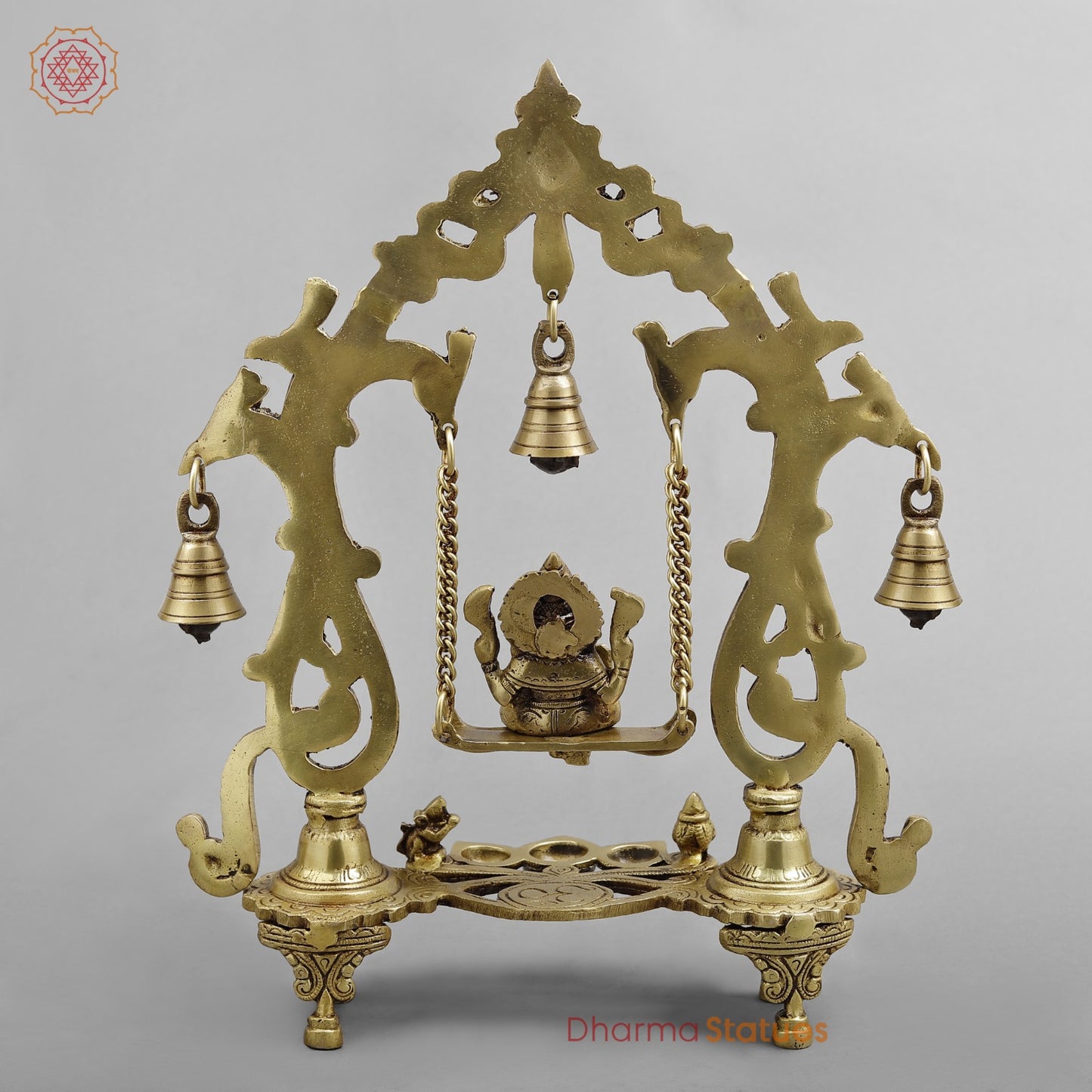 Brass Ganesh Jhula Fine, Golden Finish 14”
