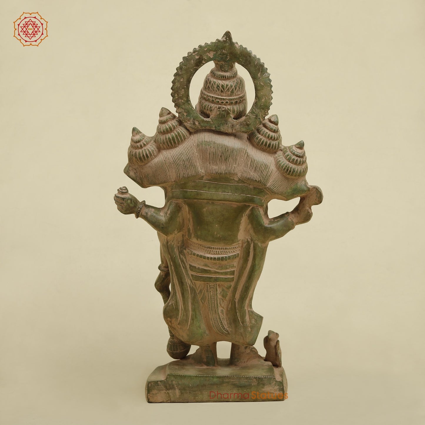 Brass Panchmukhi Ganesh Standing , Antique Green finish 18.5”
