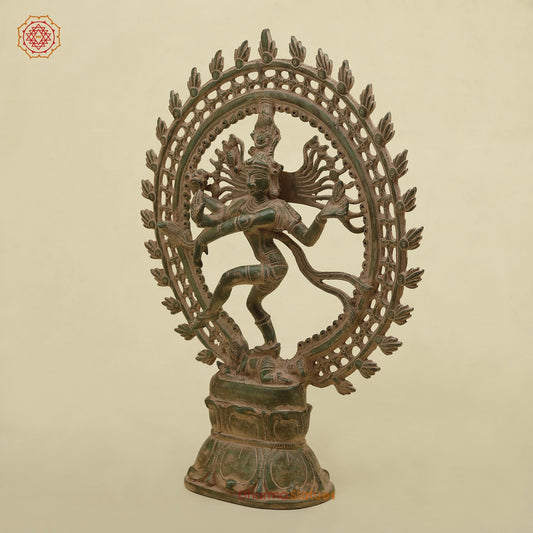 Brass Natraj fine, Antique Green Finish 17”
