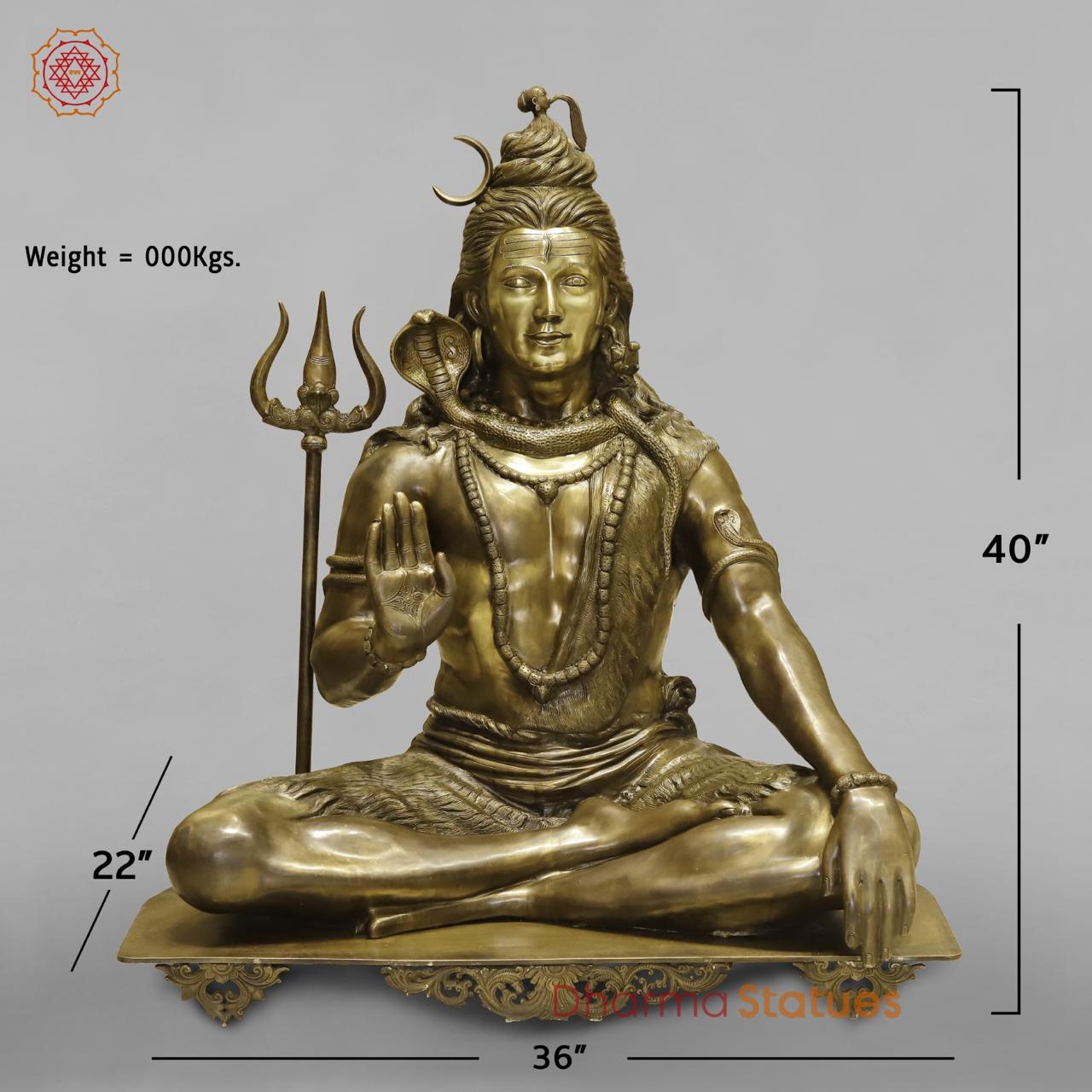 Bronze Shiva Seated Fine 40”
