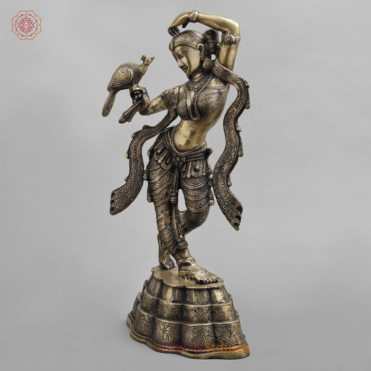 Brass Meenakshi Standing, Smooth Finish 23”