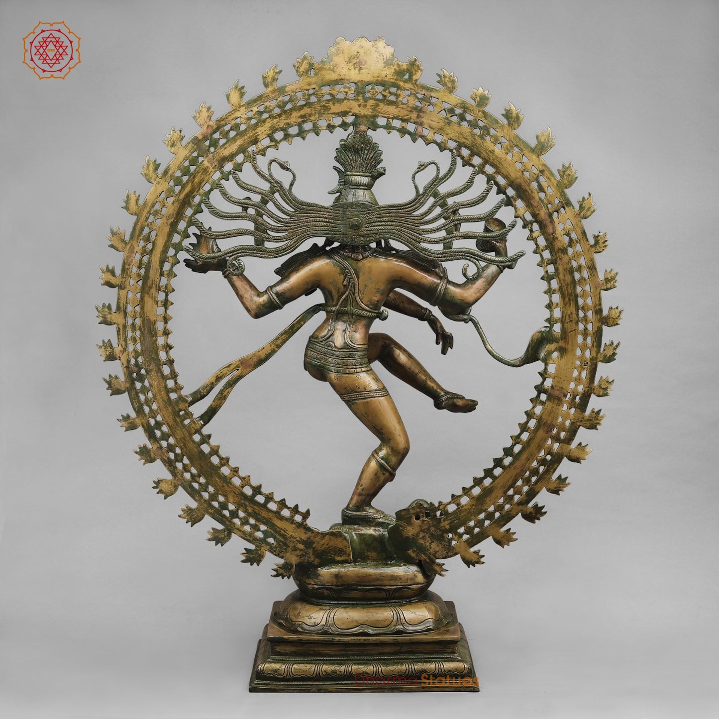 Brass Natraj Dancing shiva Fine, Antique Patina 37”