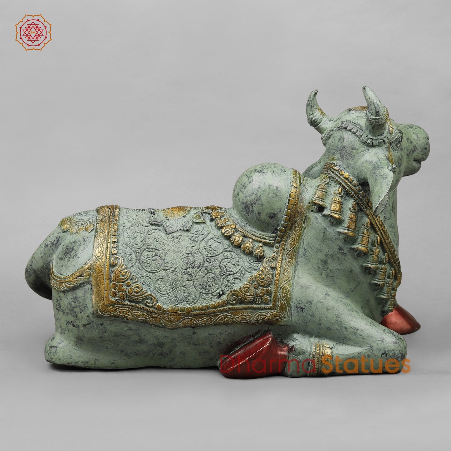 Brass Nandi Seated Fine, Green Patina finish 20”