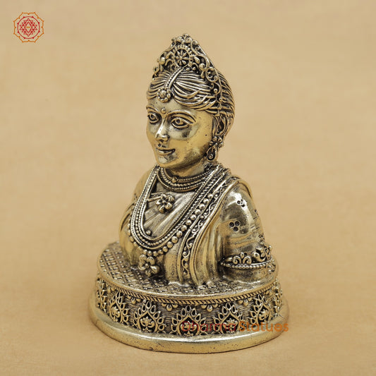 Brass Parwati bust fine 4”