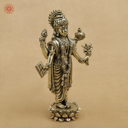 Brass Dhanwantri standing fine 6”