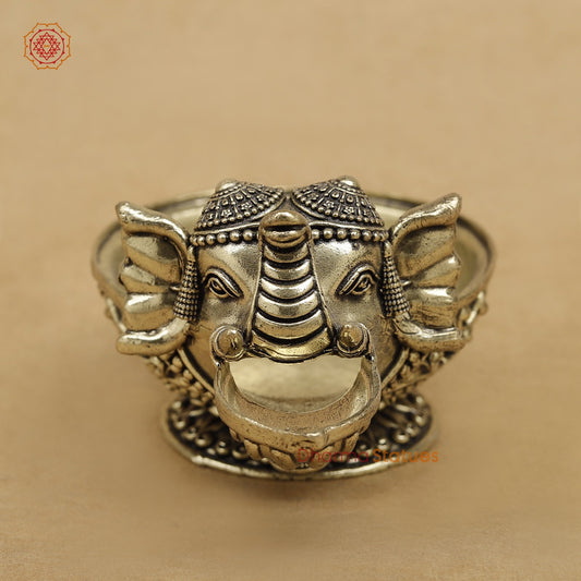 Brass Elephant Diya fine 3.5”