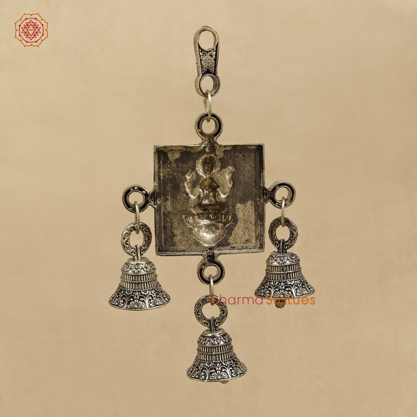 Brass Lakshmi Wall Hanging With bells 6.5”