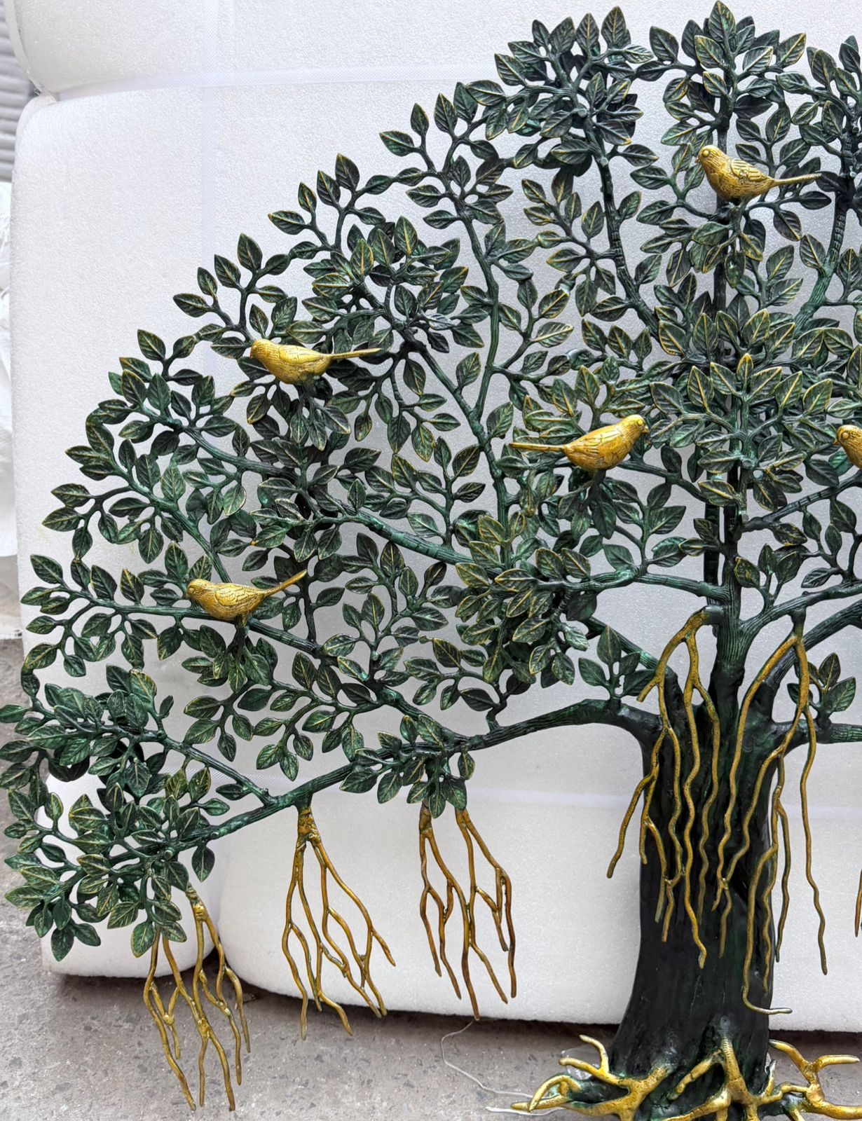 Brass Kalpvriksh Tree Fine, Green Golden finish 36”