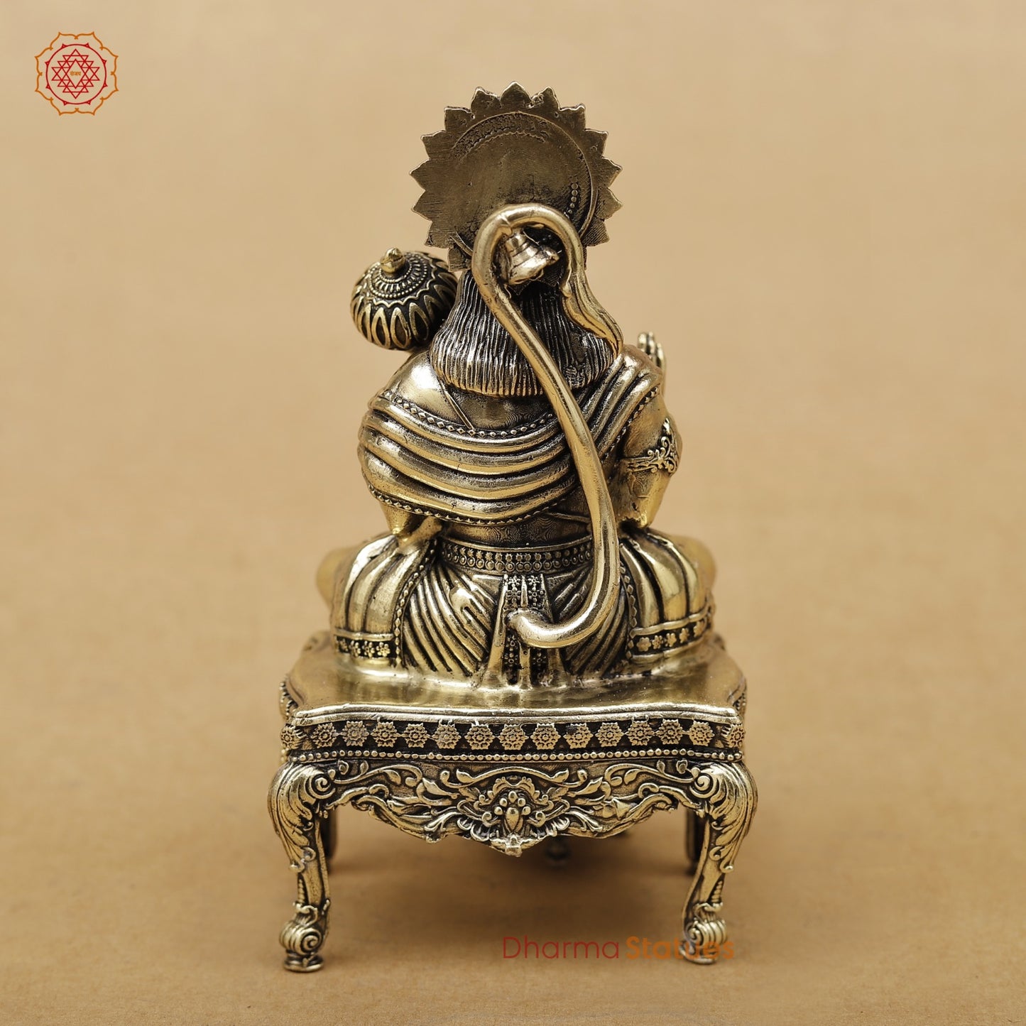 Brass Hanuman seated On chowki 5.5”