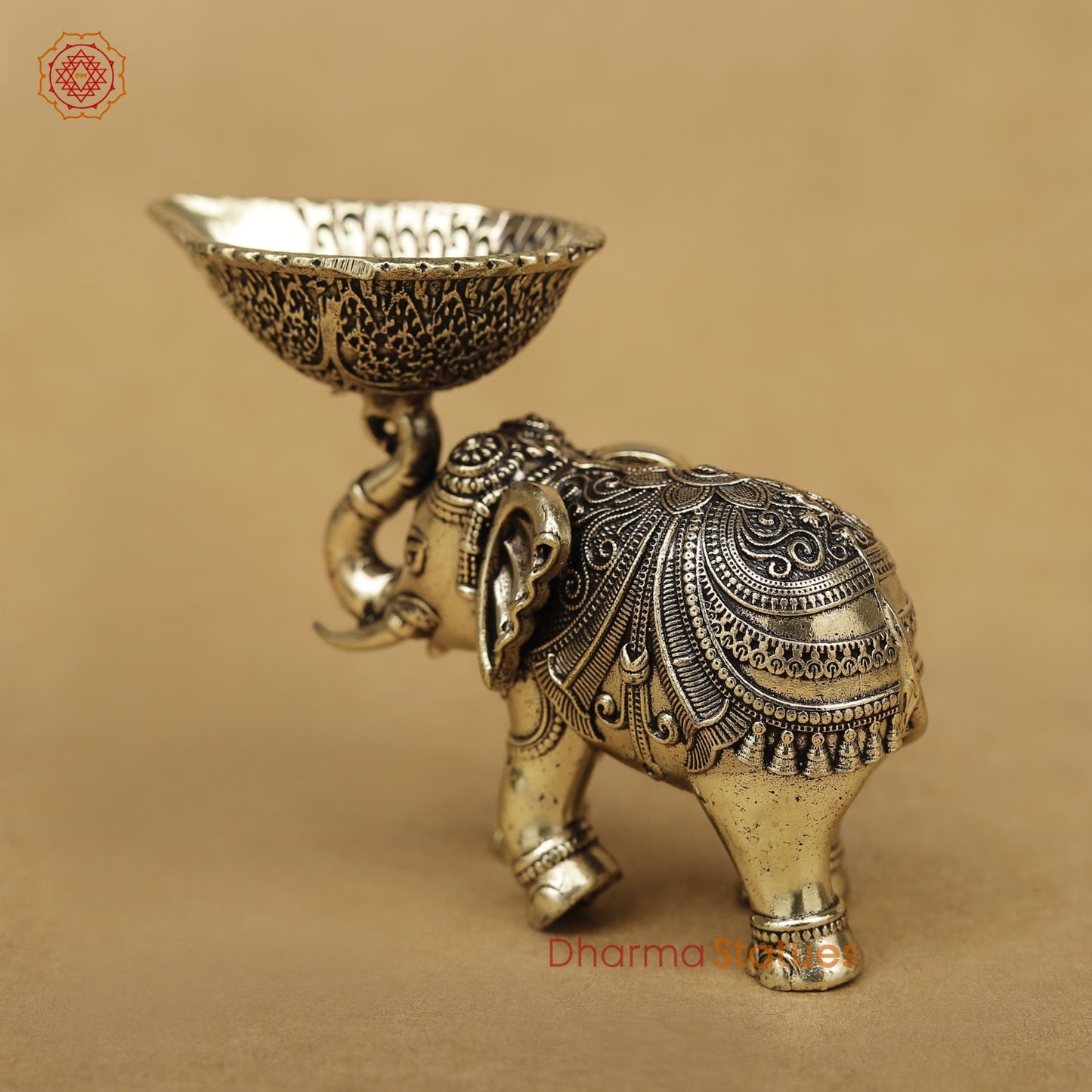 Brass Elephant Diya 2.5”