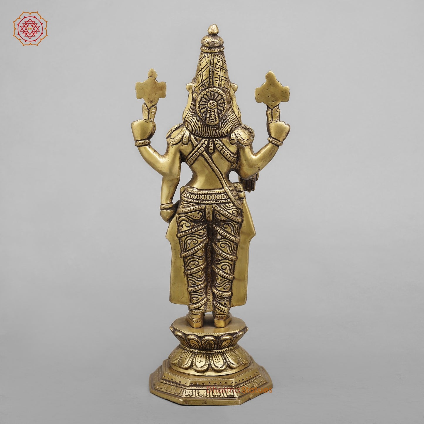 Brass Tirupati Balaji Standing, Antique Finish 16”
