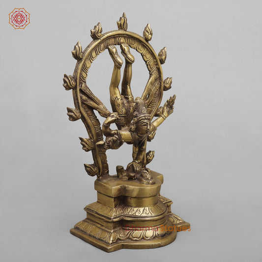 Brass Tandav Natraj Fine, Antique Finish 12”