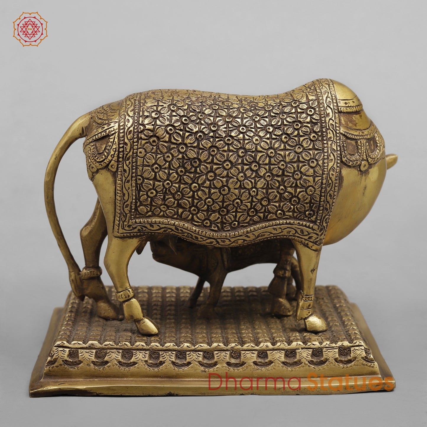Brass Cow Calf Fine, Antique Finish 7.5”