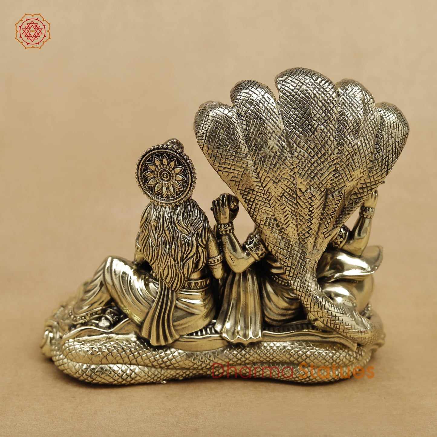 Brass Vishnu Lakshmi Resting Fine 4.5"