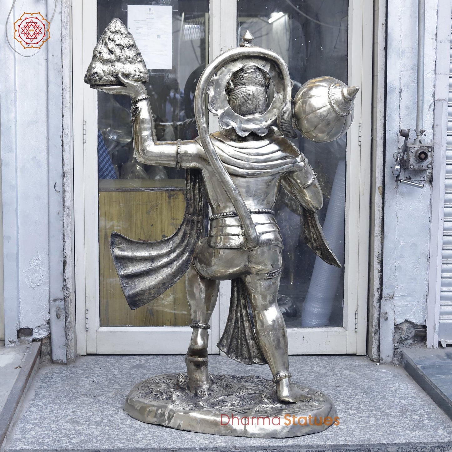 Brass Hanuman Standing Large, Smooth Finish 62”