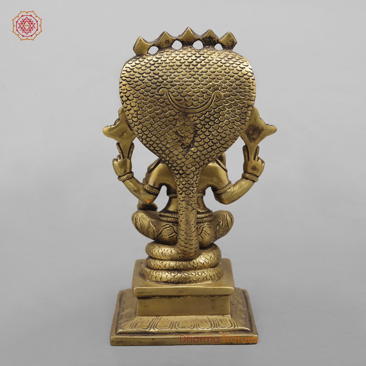Brass Maha-Abhishekam Vishnu seated , Antique Finish 6.5”