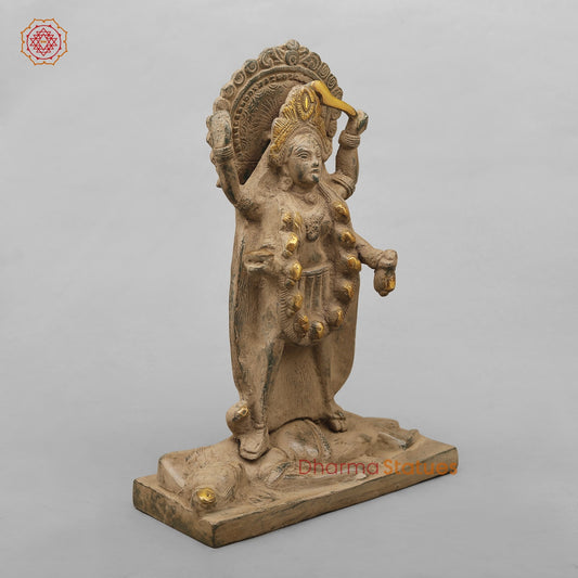 Brass Kaali Standing, Antique Finish 10.5”