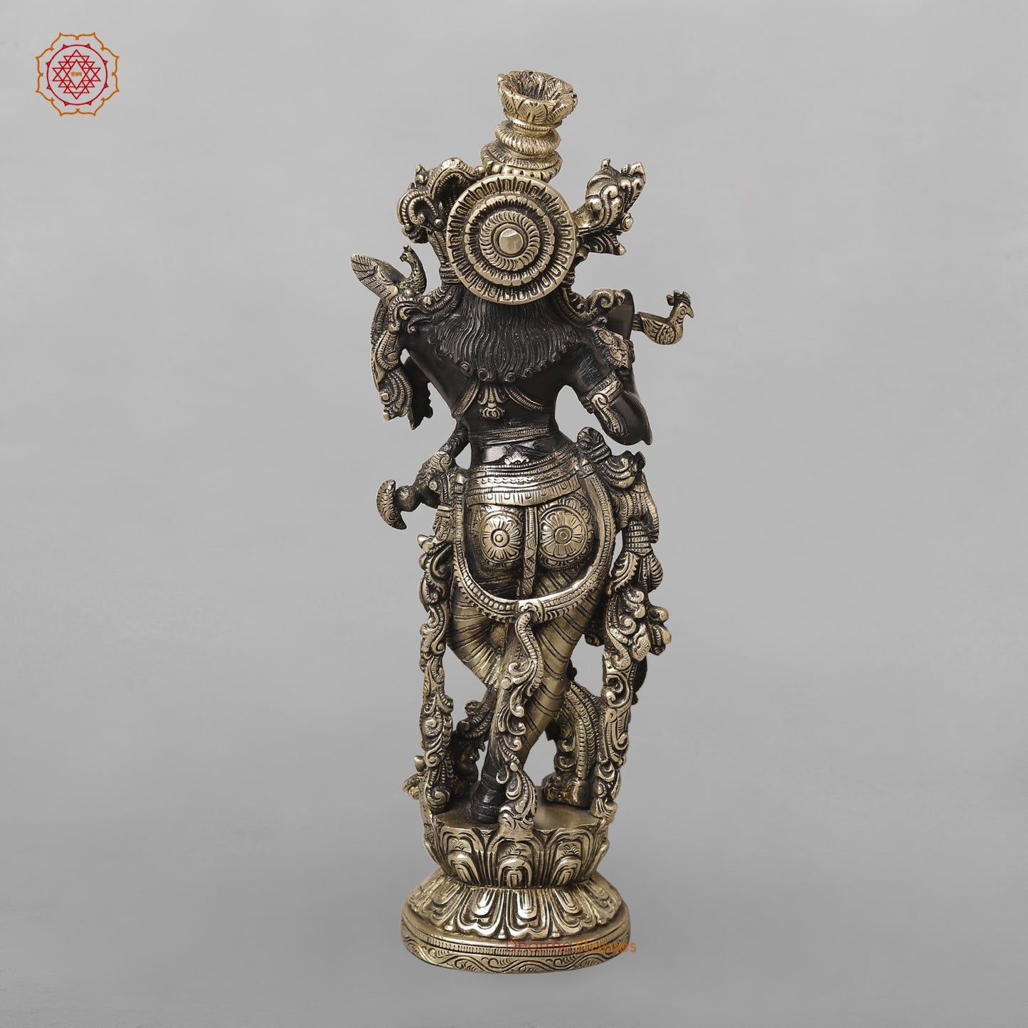 Brass Krishna Fine Standing, Royal Black Finish 14”
