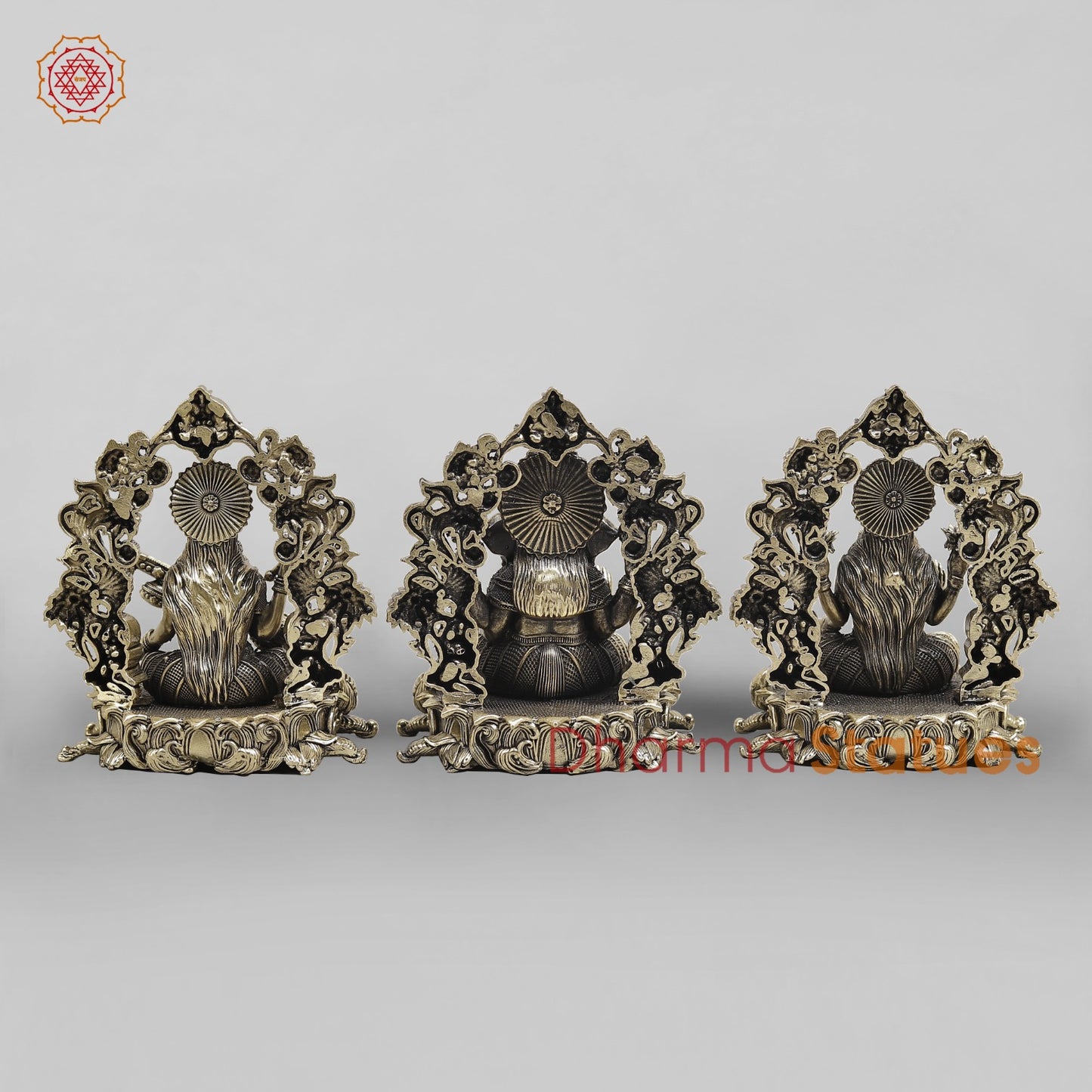 Brass Lakshmi Ganesh Seated Fine With Arch 5”