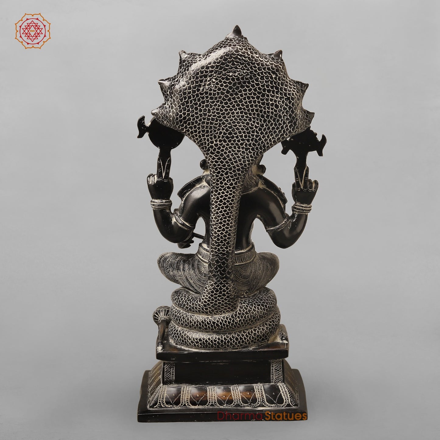 Brass Abhishekam Vishnu Seated, South Indian Antique Finish 20”