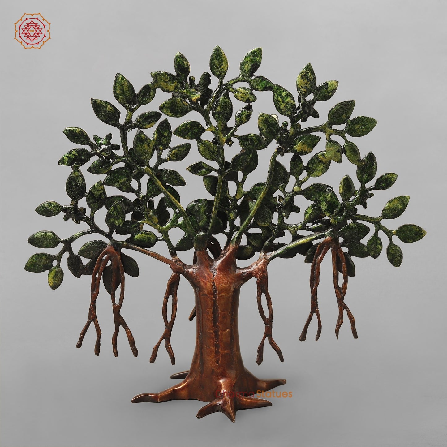 Brasa Tree Of Life (Kalpvriksh) Fine, Green & Copper Finish 13”
