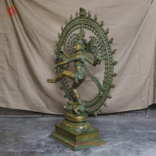Brass Dancing Shiva (Natraj) Fine, Patina Finish 47”