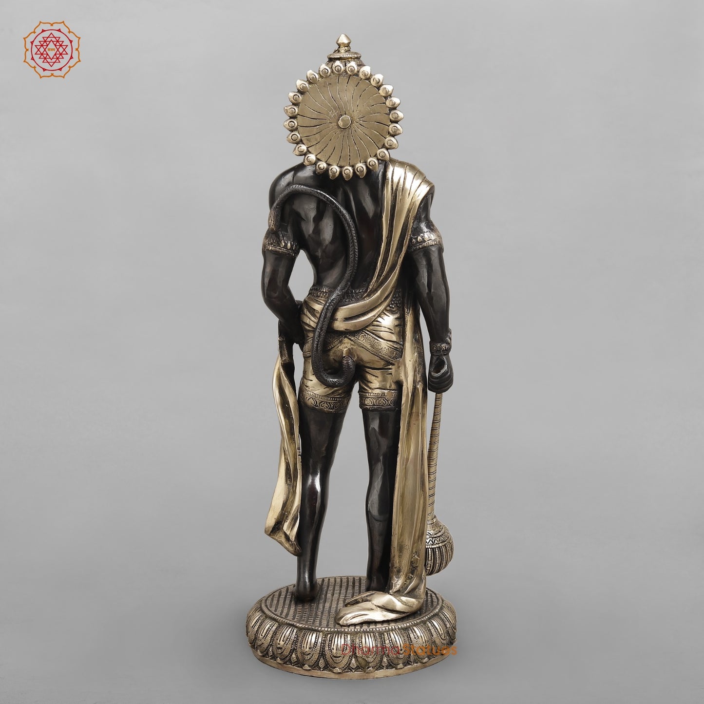 Brass Bahubali Hanunan ji Standing Fine, Royal Black Finish 23"