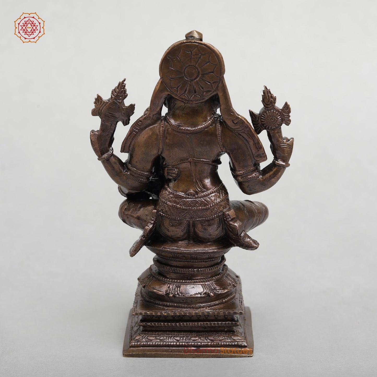 Copper Narsimha Seated With Lakshmi Fine 6"