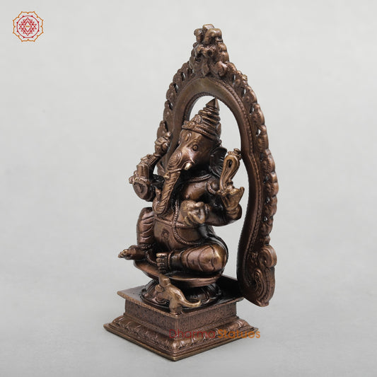 Copper Frame Ganesh Seated fine 5.5"