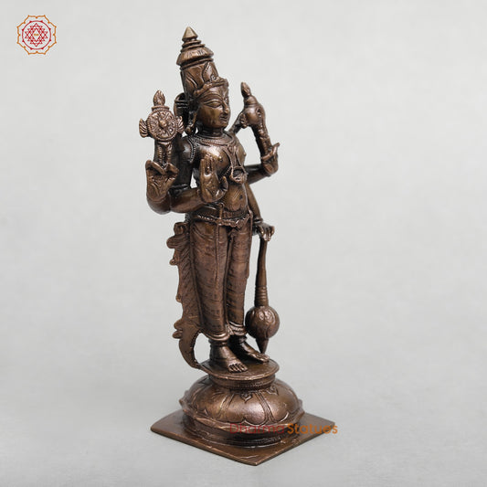 Copper Vishnu Standing Fine 6”
