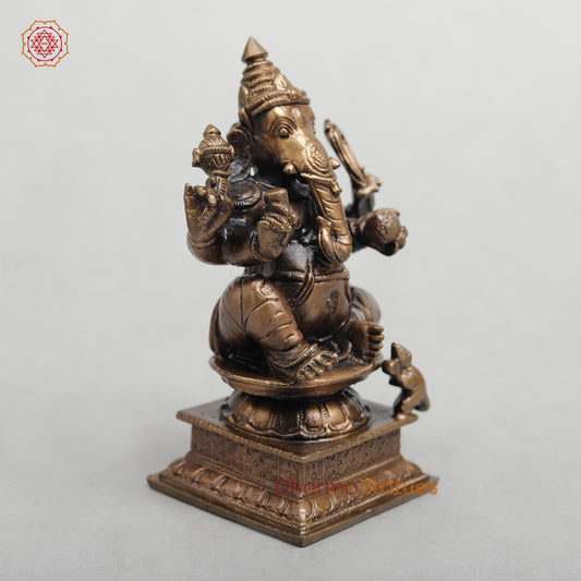 Copper Ganesh seated 4.5”