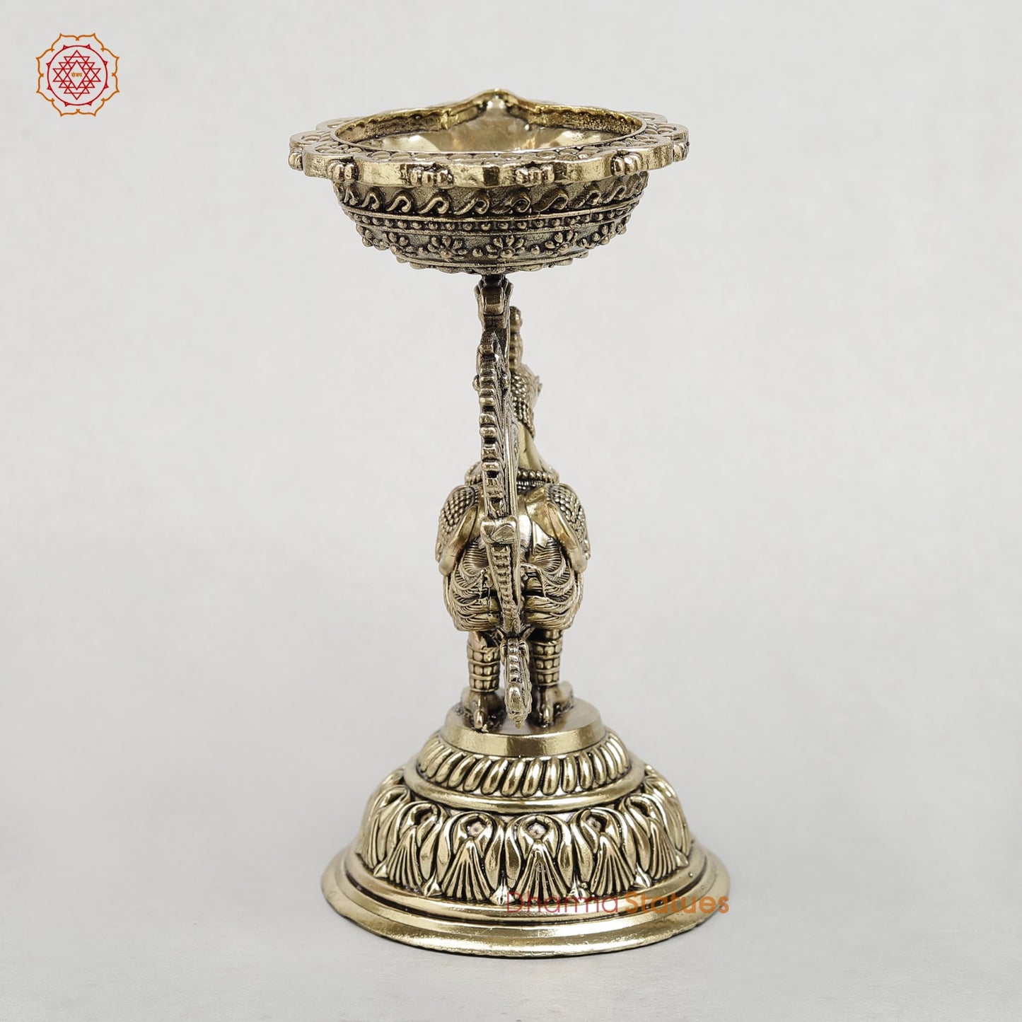 Brass Peacock Diya Fine 8”