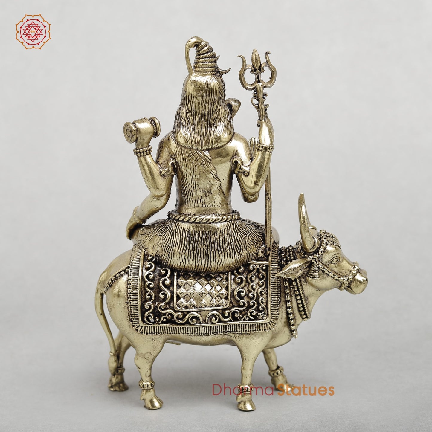 Brass Shiva Seated On Nandi Fine 6”