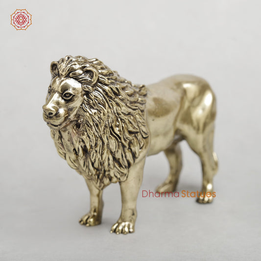 Brass Lion Standing Fine 6”