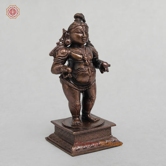 Copper Krishna standing Fine 4.5”