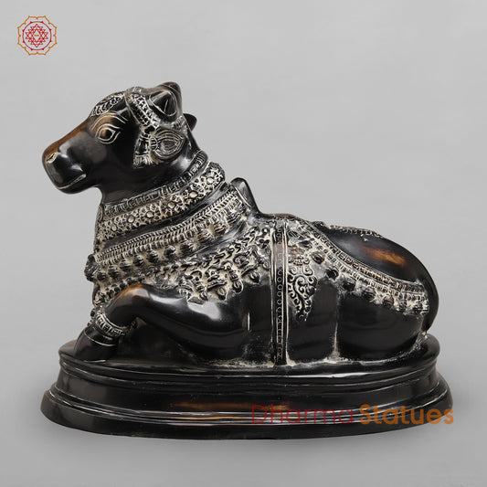 Brass Nandi Seated Fine, Antique Rustic Finish 17”