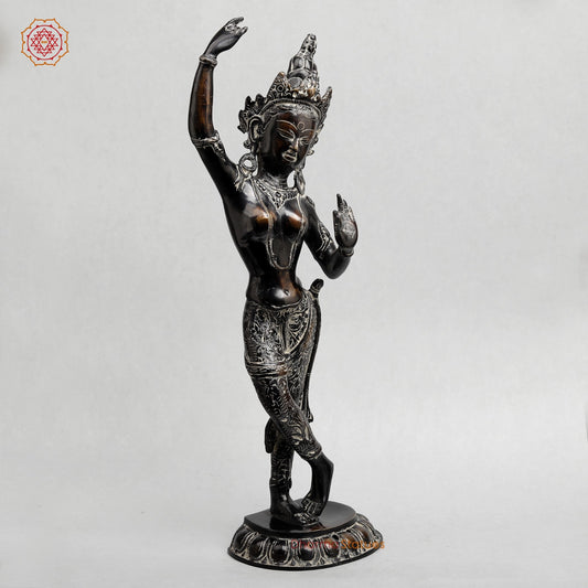 Brass Tara Standing Fine, Antique finish 19”