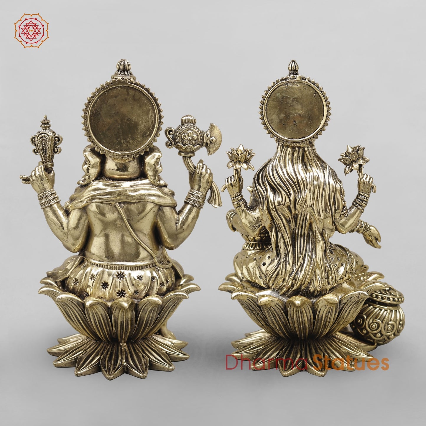 Brass Lakshmi Ganesh Saeted Fine 10”
