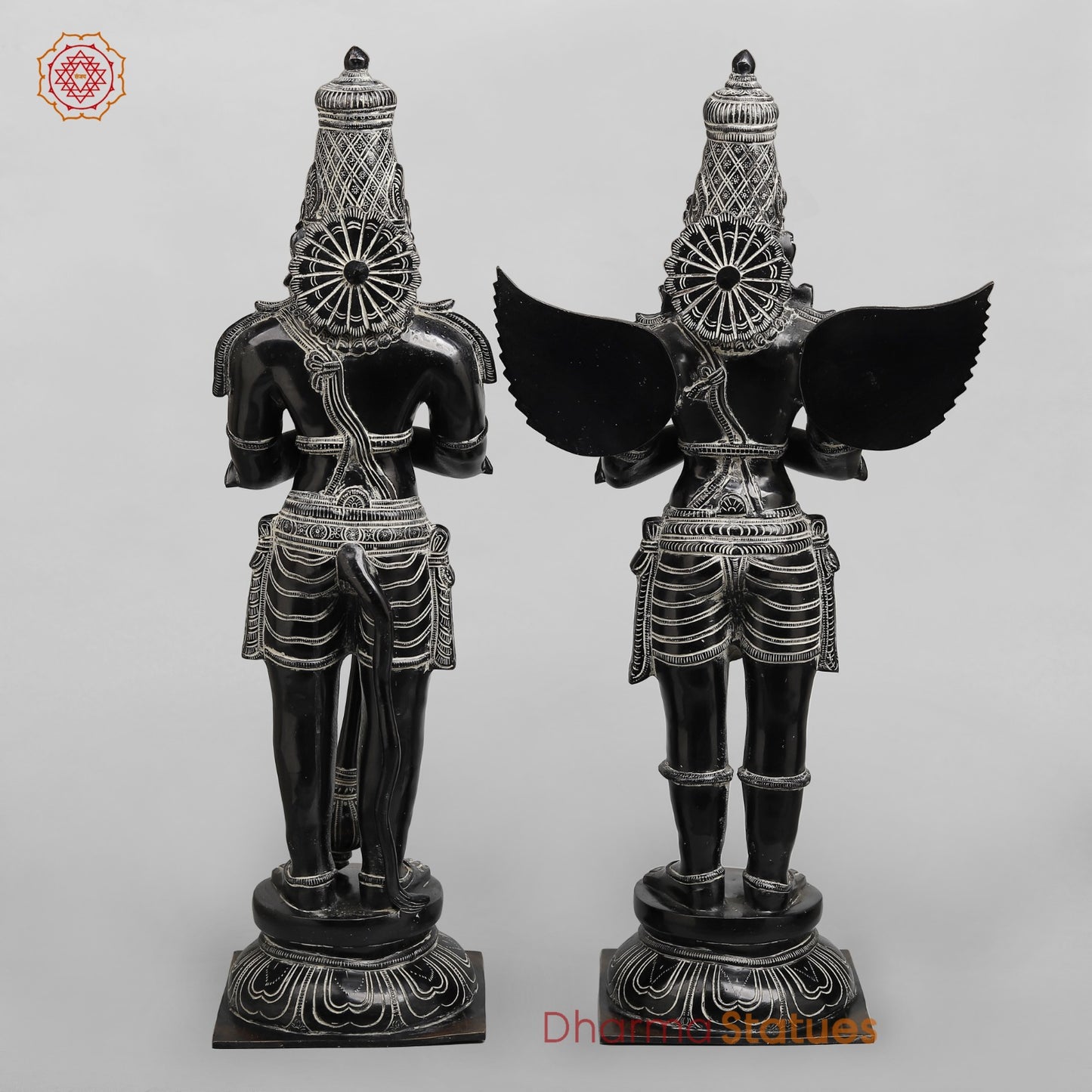 Brass Hanuman Garuda set Fine, Antique Finish 24”