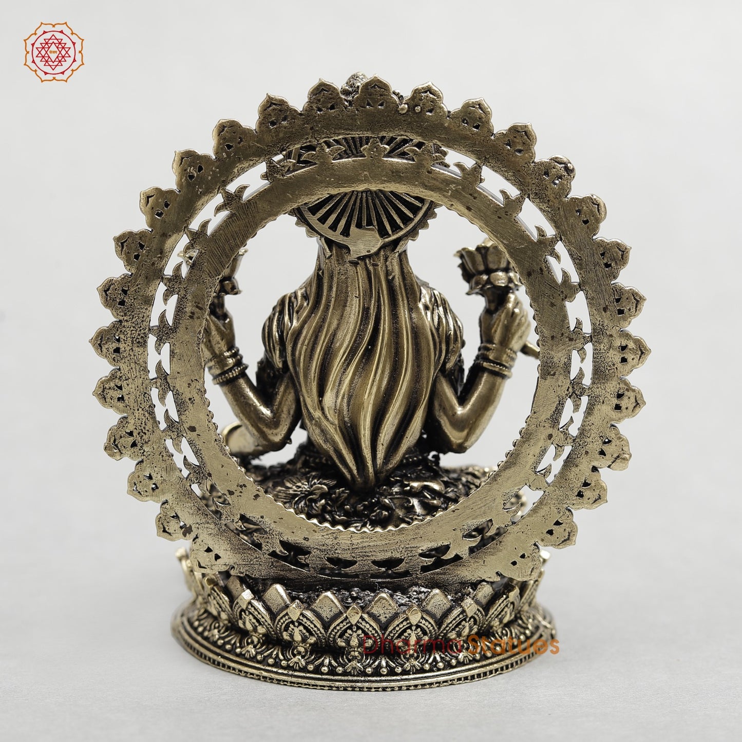 Brass Lakshmi With Frame Fine 4”