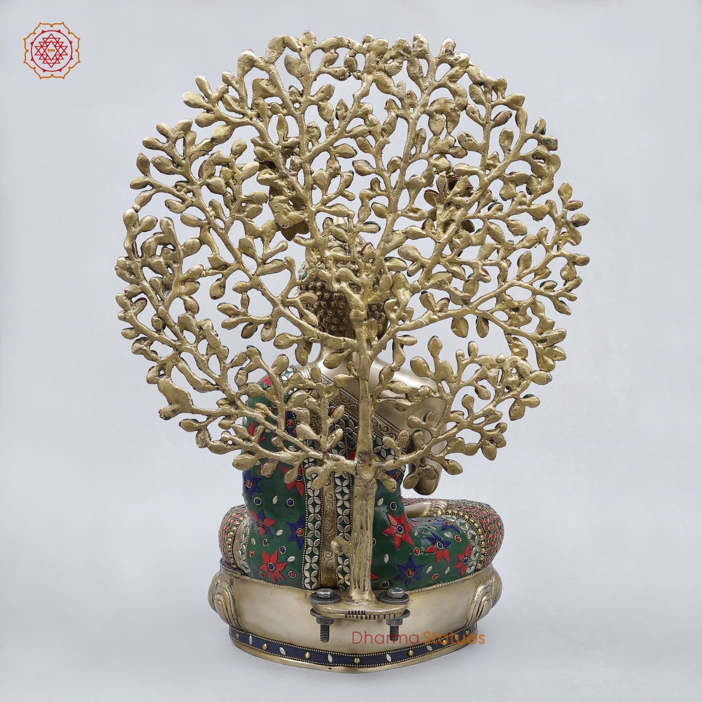 Brass Buddha Tree Fine, Stone work 20.5”
