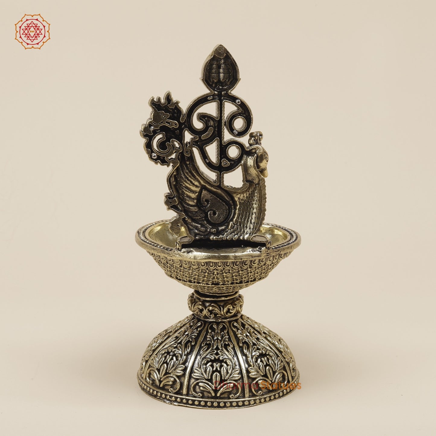 Brass Diya With Murugan Veil Fine 6.5”