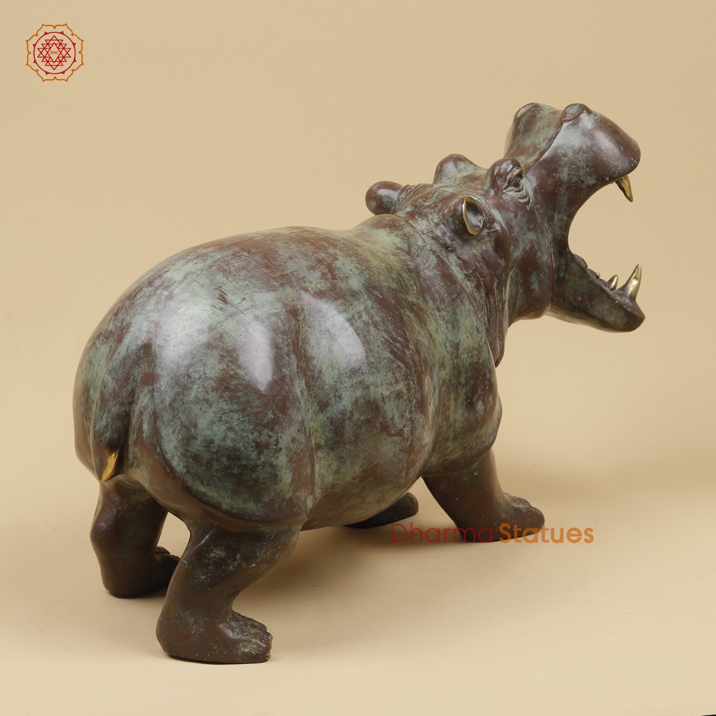 Bronze Exotic Hippopotamus Fine, Copper Rustic Finish 17” Origin - Java, Indonesia